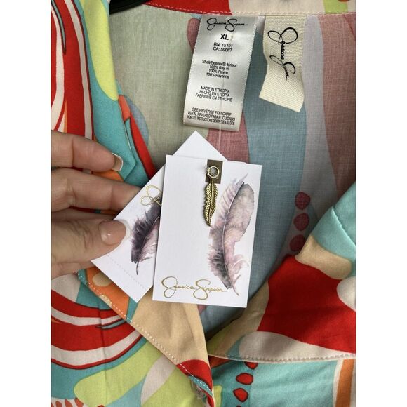 Jessica Simpson Bathing Suit Cover Up Shorts Set - XL - Multicolored - Picture 7 of 9